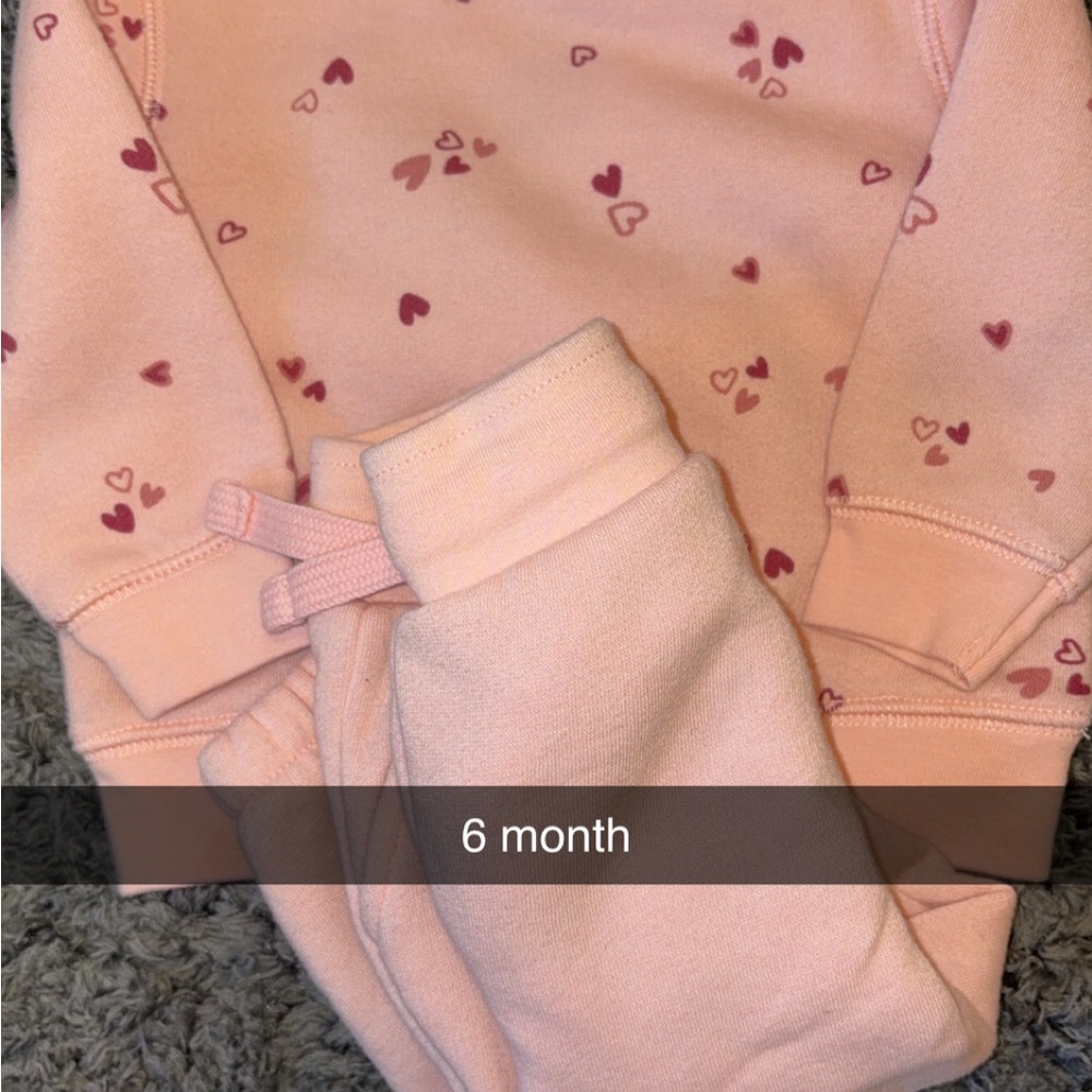 Pink Baby Outfit with Heart Pattern